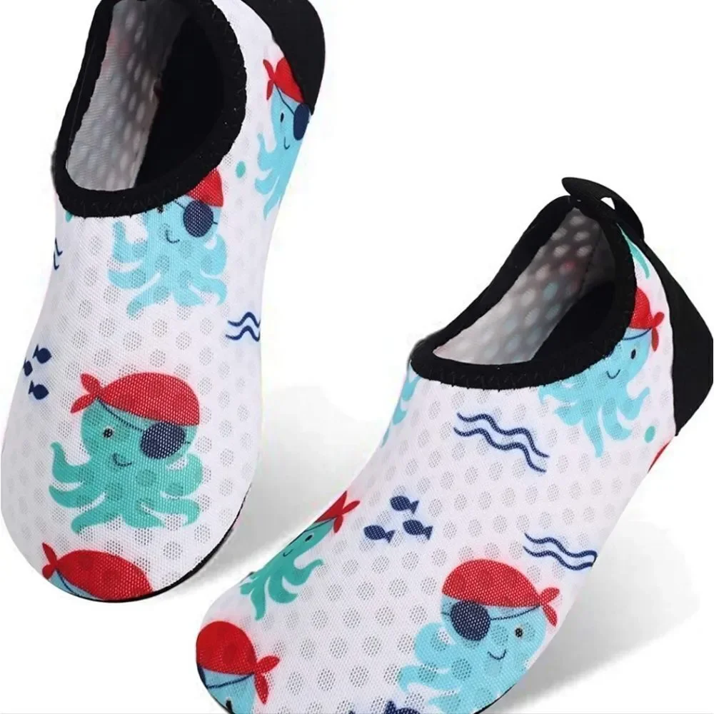 🏖 Summer Sand Swim Surf Aerobics Water Shoes for Kids Boys Girls White Octopus